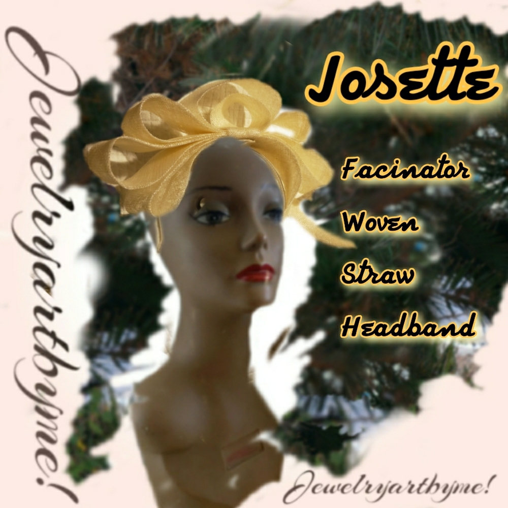 NWT Josette Facinator Straw Looping Wedding Party Headband Accessory Hat